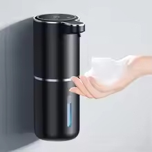 Automatisk såpedispenser berøringsfri skummende såpedispenser 4 nivåer 380ml usb oppladbar elektrisk justerbar skumsåpeflaske: Rød