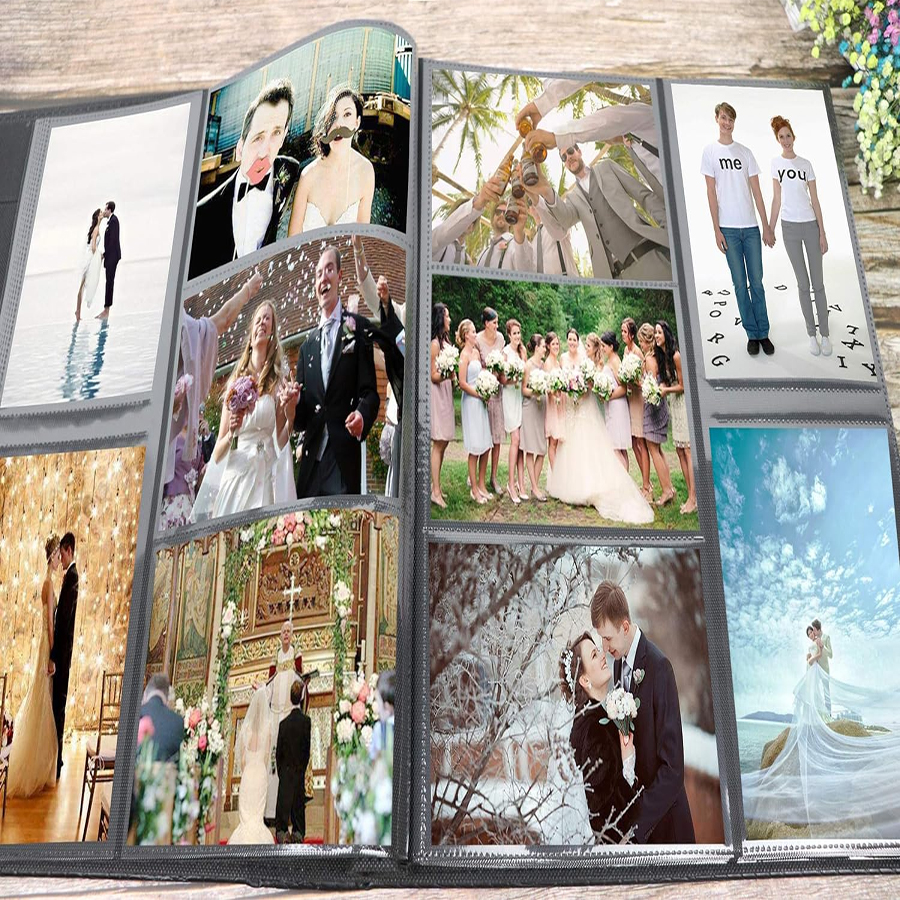 Photo Album 4x6 500 Photos Pages Large Capacity Leather Cover Wedding Photo Albums Holds 500 Horizontal and Vertical Photos