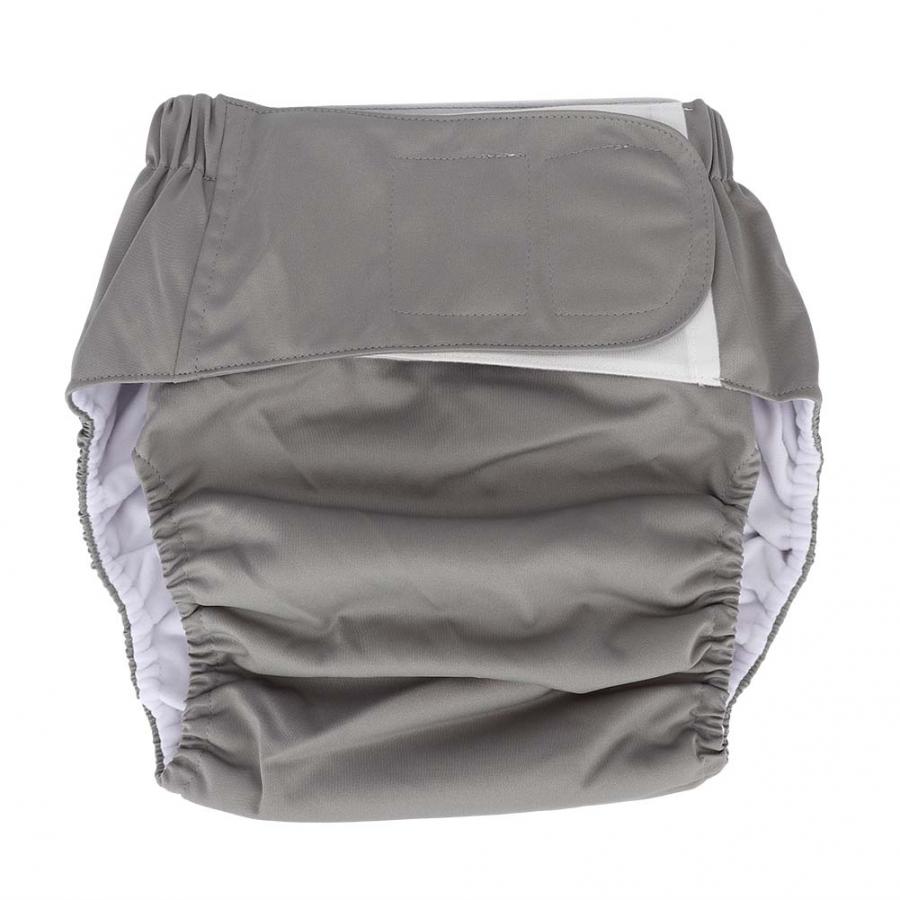 Waterproof Washable Reusable Adult Elderly Cloth Diapers Pocket Nappies for Elderly Disabled: Gray