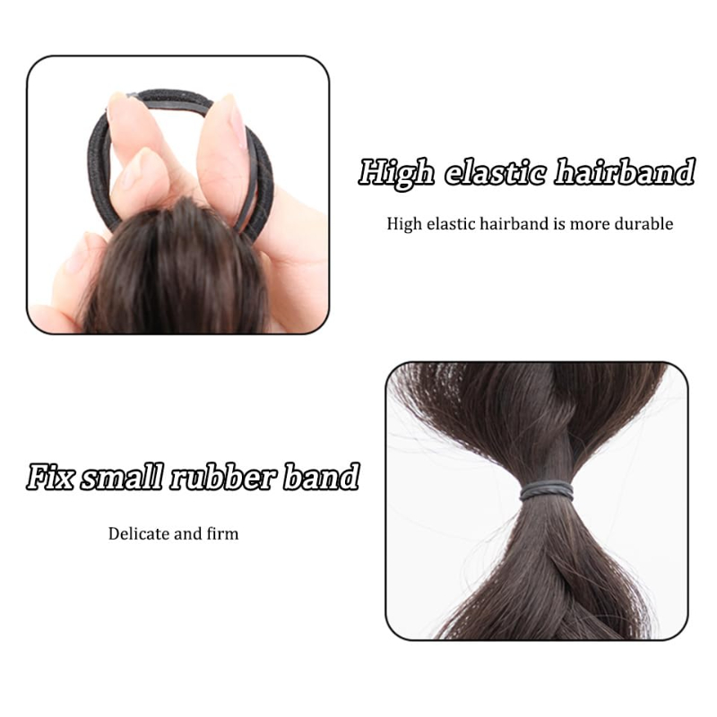 Postiche synthétique tressée en queue de cheval pour femmes et filles, une pièce d'extensions de cheveux à bulles de chignon, perruques de lanterne avec cheveux