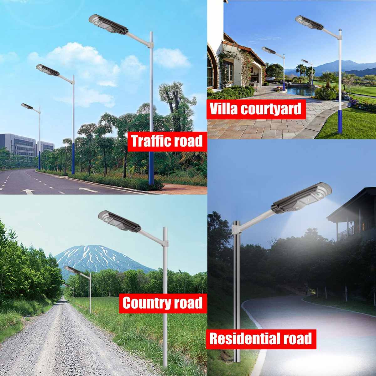 120W/240W/360W Solar Street Light 30/60/90 LED Outdoor Lighting Security Lamp Motion Sensor Waterproof IP67