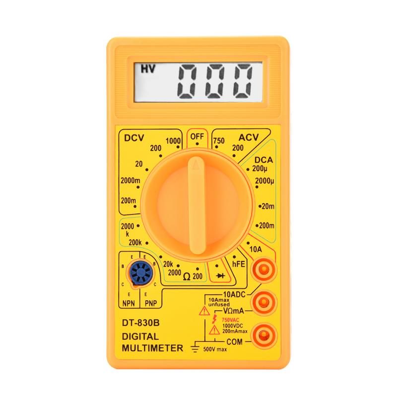 Newest DT-830B LCD Digital Yellow Voltmeter Ohmmeter Ammeter Multimeter Handheld Tester DT830B AC DC home tester #20: B