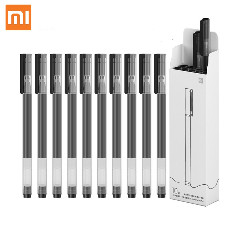 Xiaomi super holdbar skrivetegn pen 0.5mm gel pen underskrivning penne glat schweiz refill rød sort blæk pen kuglepen