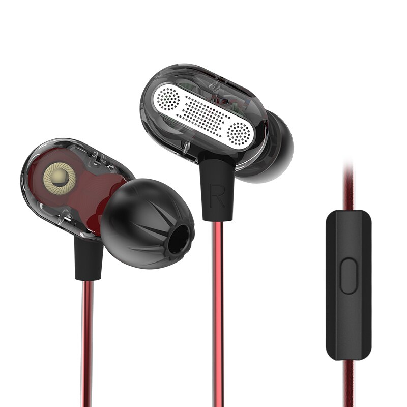 KZ ZSE In-ear Headphones - Dual Driver Subwoofer HIFI DJ Monitor - Wired Sport Earphones for Mobile: Black with mic
