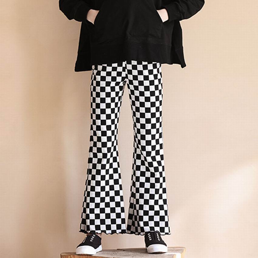 Checkered Pants for Teen Girls 10 12 years Casual Flared Trousers Teenage Girls Clothes: pants / 8