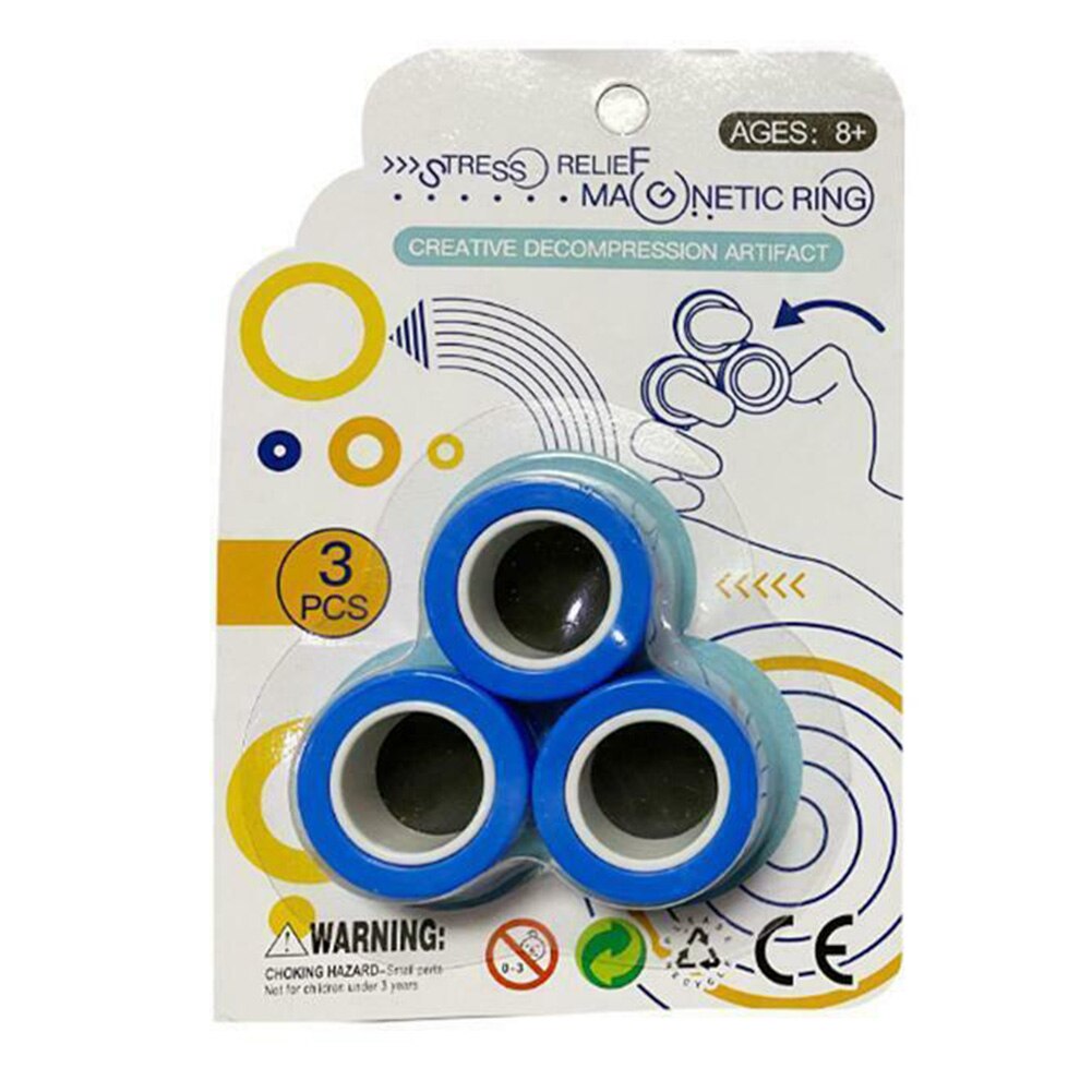 3pz Anello Magnetico Rotante Regalo Alleviare Lo fatica Puntelli Portatile Decomprimere Giocattolo roteare
