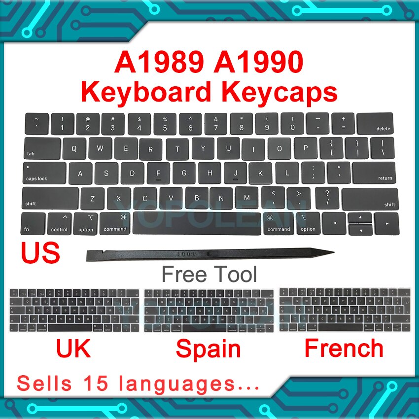Nowe klawisze klawiatury A1989 A1990 klawiatura do laptopa Macbook Pro Retina 2018 rok