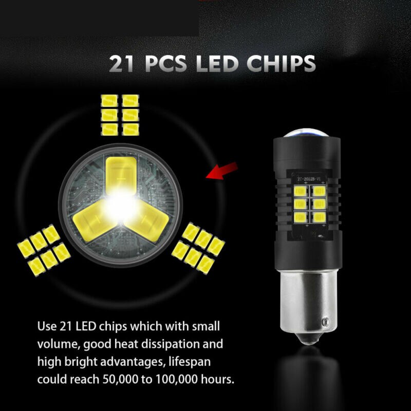 1000-1200LM Led Licht Set Onderdelen Accessoires 6000K P21W 1156 BA15S Vervanging Auto Reverse