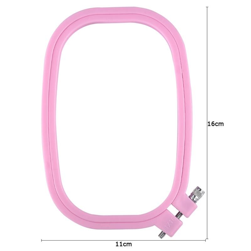 Herramienta de costura, conjunto de marco de aros de bordado de Color madera ovalado redondo, anillos de aro de bordado de plástico para manualidades con aguja de punto de cruz DIY: Morado