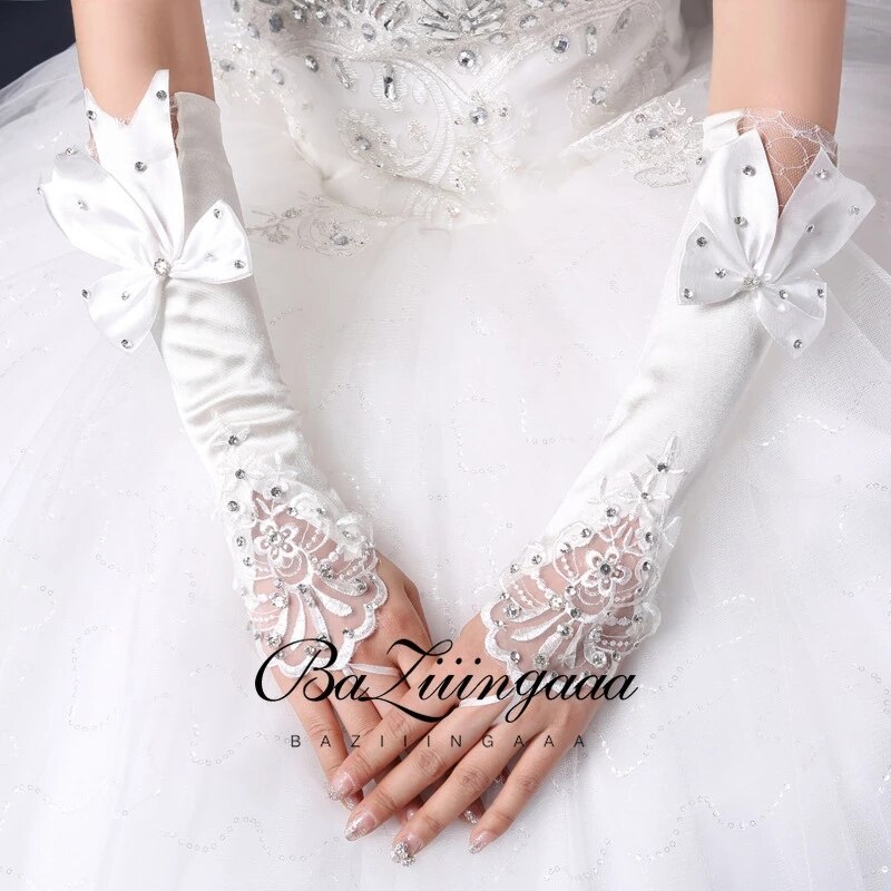Gants De mariée courts, en dentelle rouge, sans doigts, accessoires De mariage, 15 pièces: 3