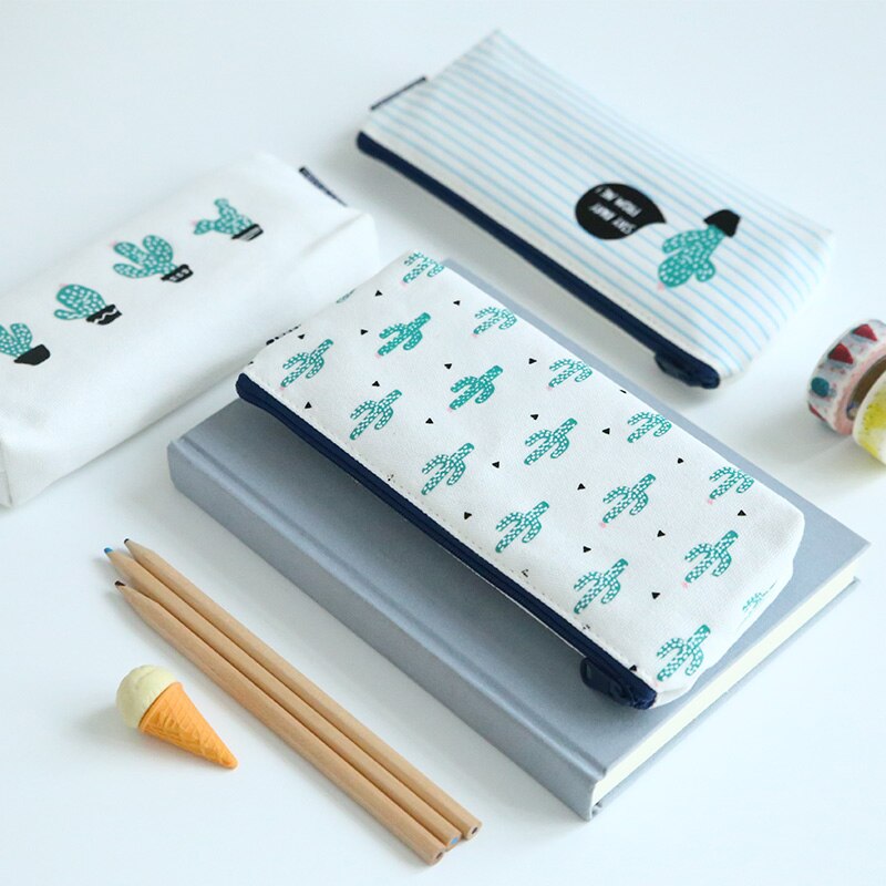 Trousse à crayons Cactus Bts, sac de rangement pour cosmétiques, papeterie, , boîte à crayons, fournitures scolaires