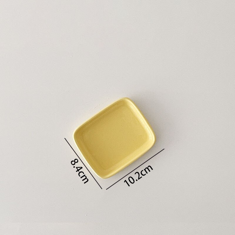 European Ceramic Plate Simple Rectangle Western Restaurant Bakeware Dining Room Desktop Fruit Salad Plates Kitchen Tableware: B-small