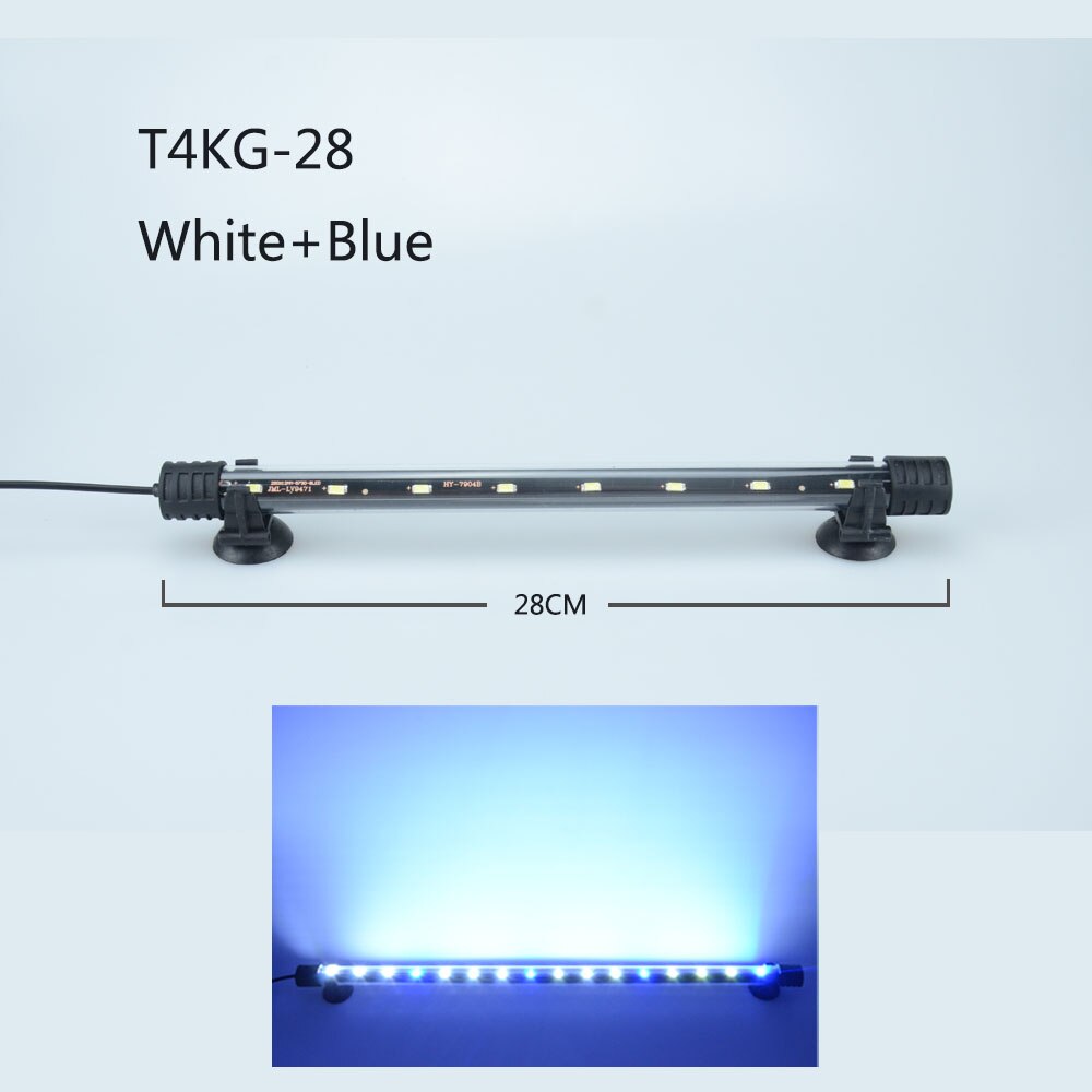 Aquarium Light LED Waterproof Fish Tank Light Underwater Fish Lamp Aquariums Decor Lighting Plant Lamp 18-48CM 220-240V 5730chip: 28cm blue and white