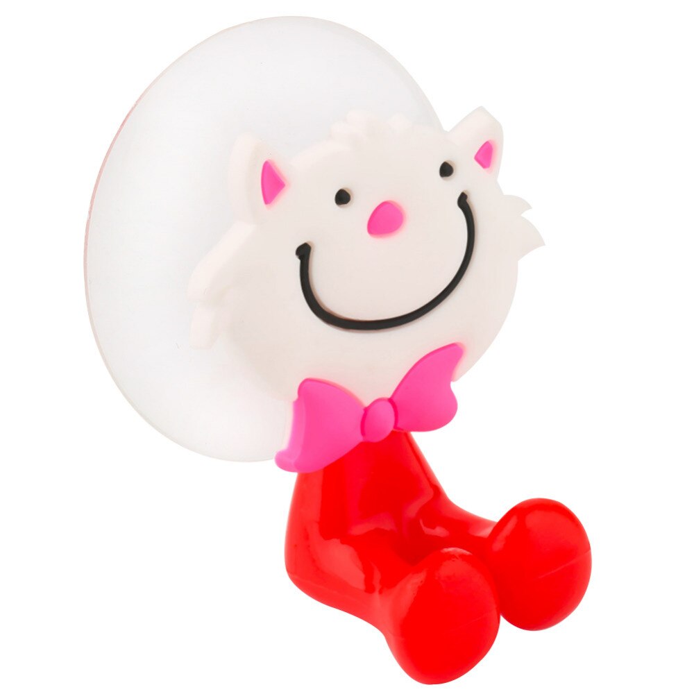 Cuidado del bebé lindo dibujo Animal forma titular ventosa ganchos de succión conjunto colgante bebé soporte para cepillo dental infantil accesorios de baño: Cat