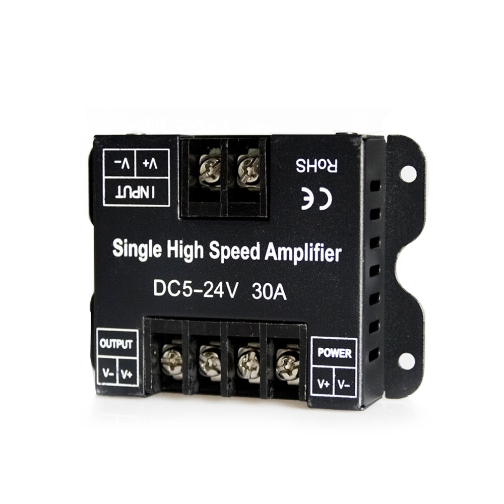DC5V-24V LED Strip Amplifier 30A Single High Speed Controller Amplifier for Single Color LED Strip 5050 Power Repeater Console