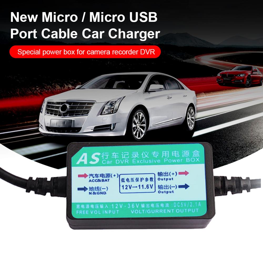 2.1A Mini / Micro Usb-poort Draad Kabel Car Charger Kit Voor Camera Recorder Dvr Exclusieve Voeding Doos