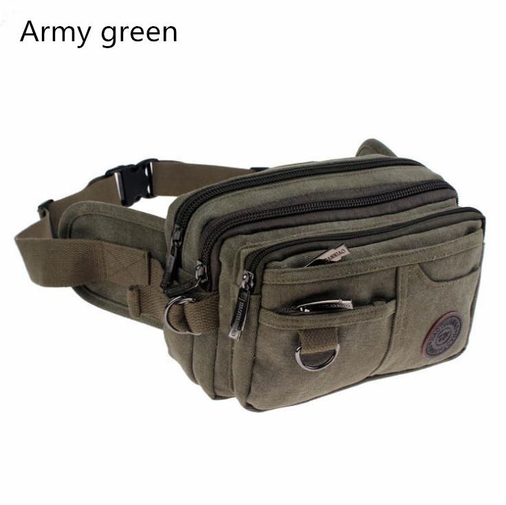 Offre Spéciale! Sac de ceinture en toile pour hommes et femmes, sac de voyage multifonction Vintage pour téléphone: vert militaire