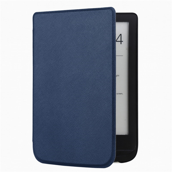 Gligle Ultra slim leather case cover for Pocketbook Touch lux 4 627 HD3 632 Basic2 616 Ereader protective shell+screen film: dark blue