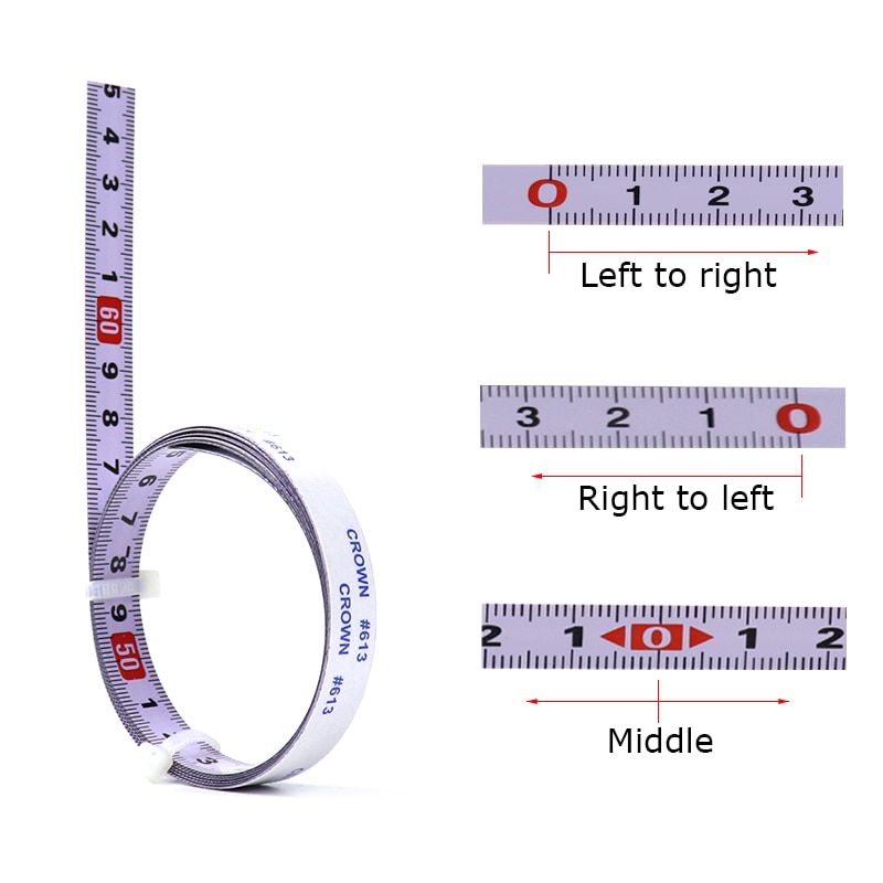 Self-Adhesive Tape Measure Metric 0.9M-10M Miter Track Measuring Tape Steel Ruler For T-track Router Saw Table Woodworking Tools