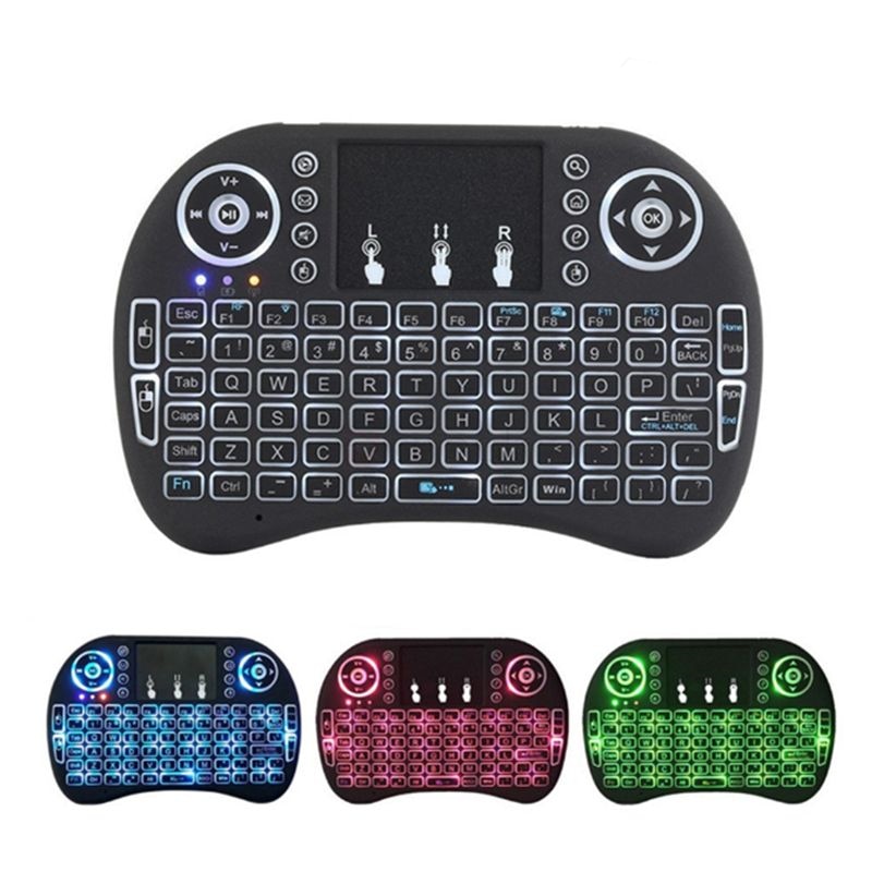 Raspberry Pi Mini Wireless Keyboard 2.4GHz 3Colors Backlight Touchpad Handheld Keyboard for Raspberry Pi 3/RPI 4 Model B