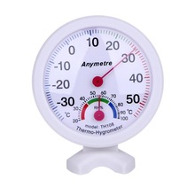 Mini Digitale Thermometer Wit Ronde Digitale In-out Deuren Celsius Kas Thermometer Meter Hygrometer Meet Apparaat