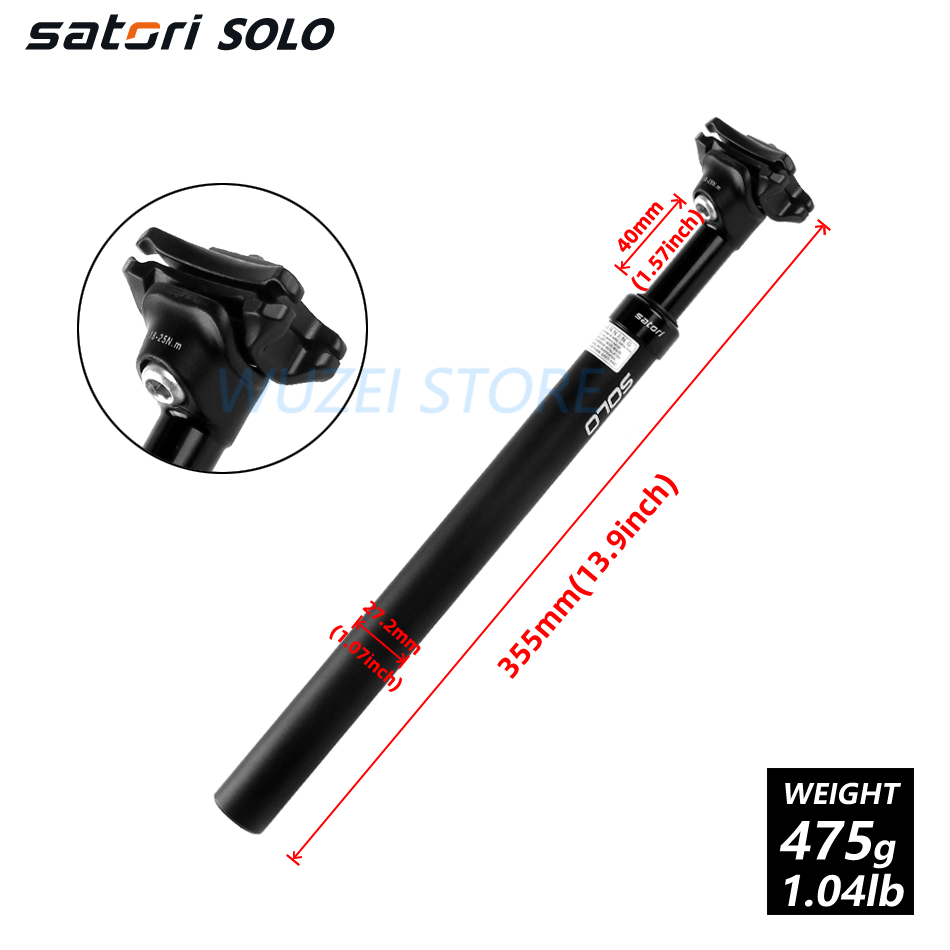 SATORI fahrrad sattelstütze 27,2/28,6/30,4/30,8 30,9mm * 355mm Aluminium schock sitz rohr MTB rennrad sattel sitz post 40mm Reise: SOLO 27.2mm