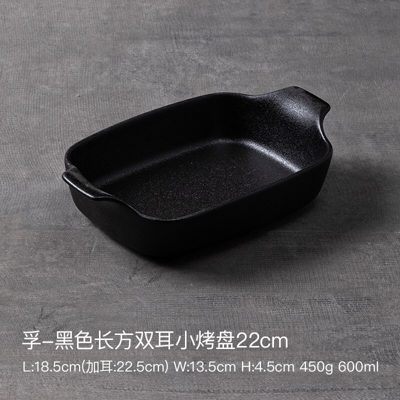 Black Ceramic Plate Microwaveable Square Food Dinnerware Plate Dessert Dish Crockery Pasta Pratos De Jantar Tableware GTJ50: style1 S