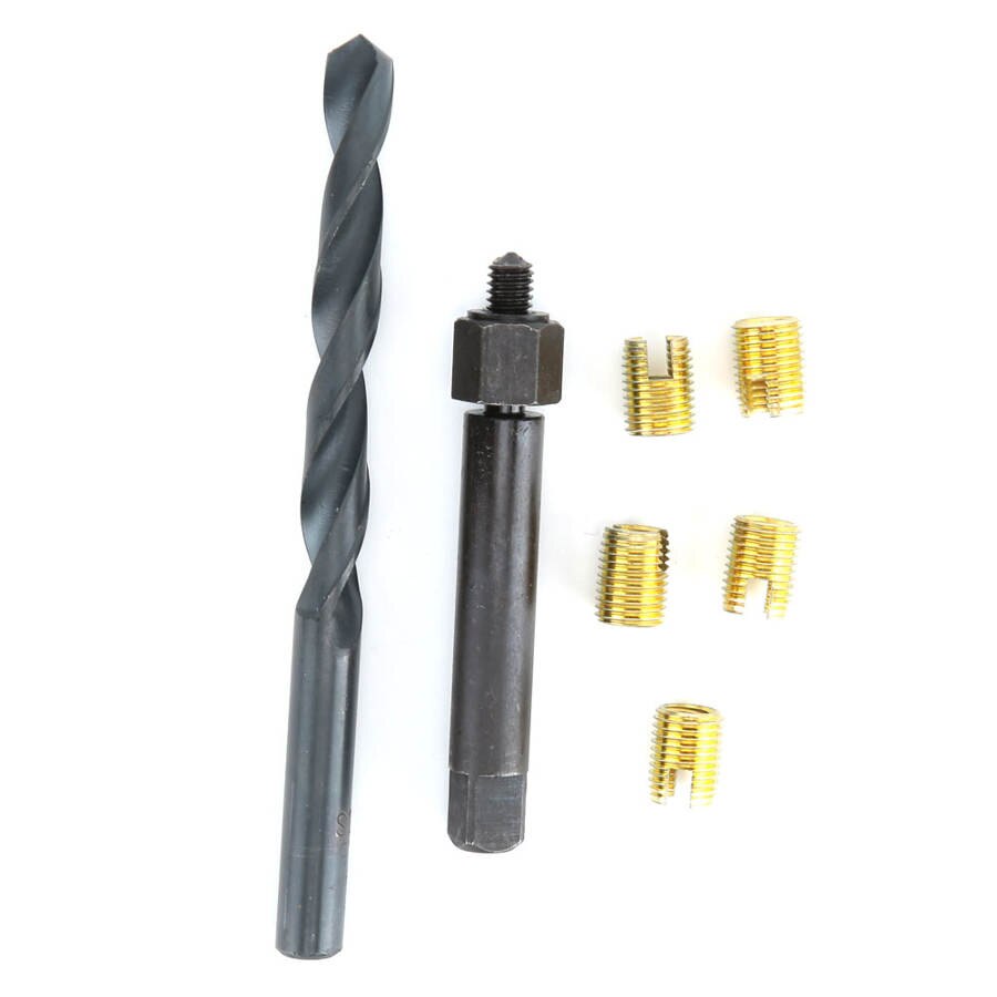 12pcs M6x1 Thread Repair Kit Self Tapping Thread Insert Drill Bit Tool