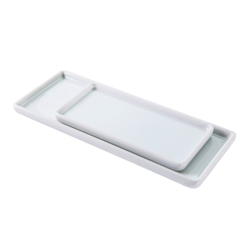 2pcs/1pc Rectangle Porcelain Trays Bathroom Storage Trays Ceramic Base Sanitary Storage Pallet Food Serving Tray For KTV Hotel
