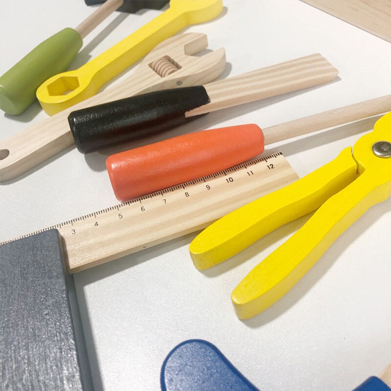 Holz Werkzeug Bausatz einstellen Spielzeug Baby Reparatur Simulation Faltbare Tragbare vorgeben abspielen Werkzeug Kasten Für freundlicher