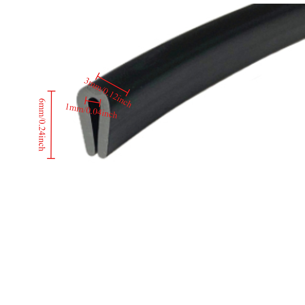 U Channel Seal Strip Rubber 5M Length Black Protector Edge Sealing Rubber Edge Trim U for Car Doors, Glass, Metal Panel: Khaki