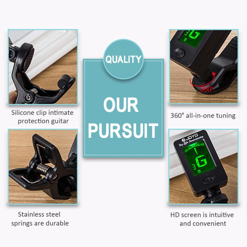 LCD Display Guitar Tuner Rotatable Clip-on Tuner For Acoustic Guitar Bass Guitar Parts Bass Tuner