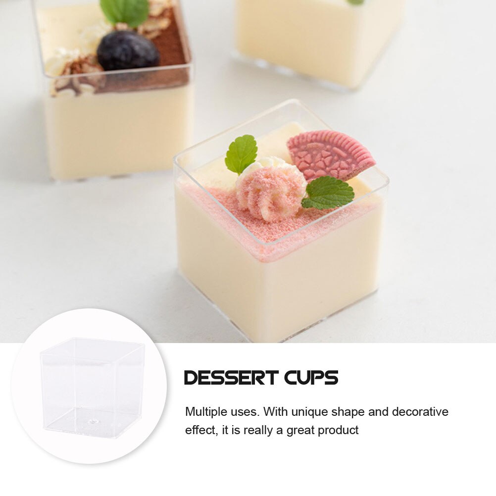 40 Pcs Transparant Mousse Cups Mousse Containers Pudding Cups Pudding Containers