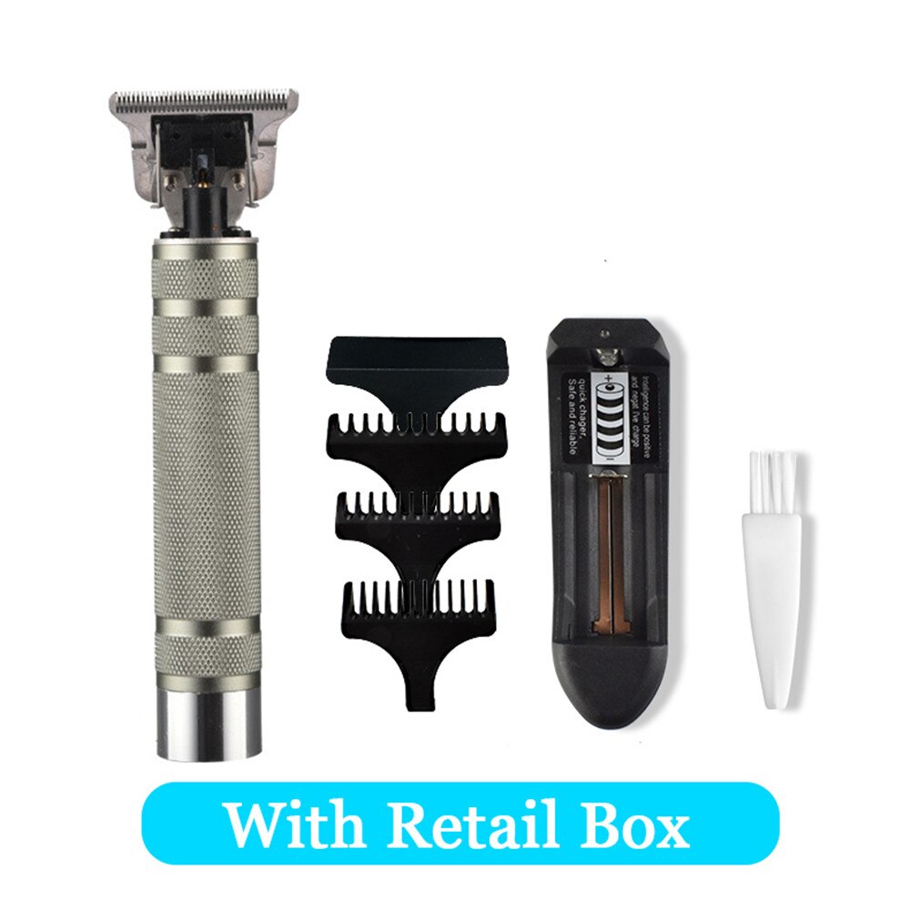 Cortadora de pelo sin cable, cortadora de cuchillas, maquinilla eléctrica para cortar el pelo, afeitadora de cerámica de 0mm: silver
