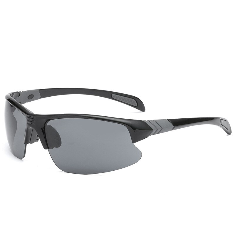 Outdoor Anti-Uv Vissen Zonnebril Hd Anti-Glare Vissen Bril Sport Klimmen Fietsen Goggles Unisex Rijden Wandelen Eyewear: Black Gray