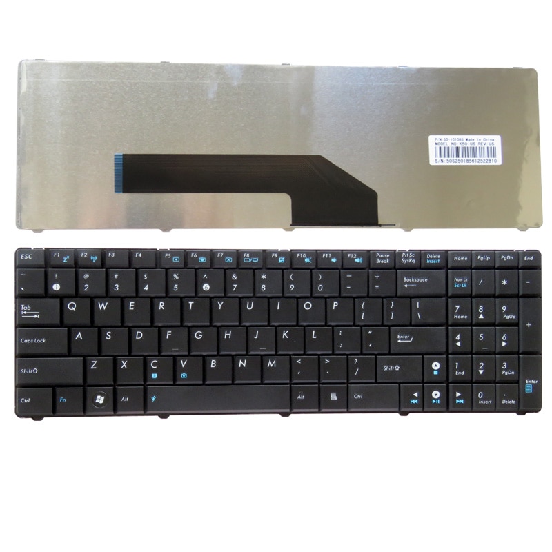 GZEELE Laptop Keyboard for ASUS K70 Series - US Layout, Black