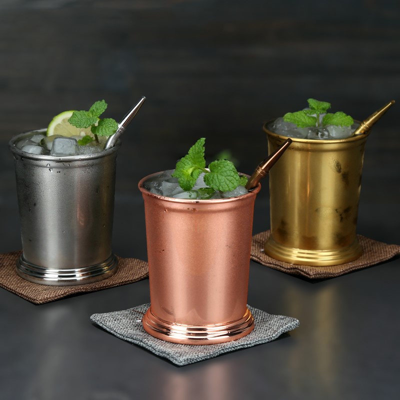 Rostfritt stål 350ml cocktailmugg blandade drinkar mojito mint julep cup whisky öl mugg bartillbehör