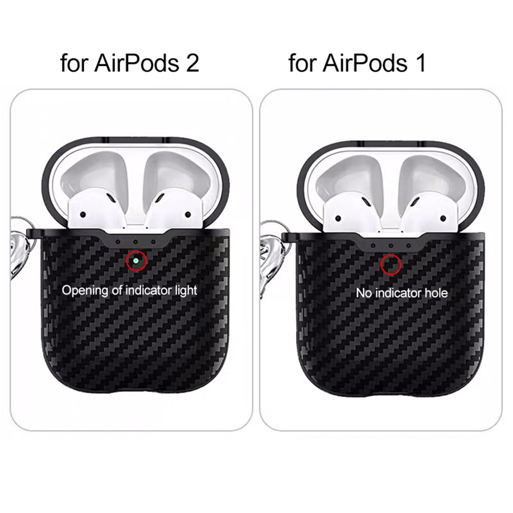 Funda protectora de fibra de carbono a prueba de polvo para AirPods 1/2, auricular Bluetooth