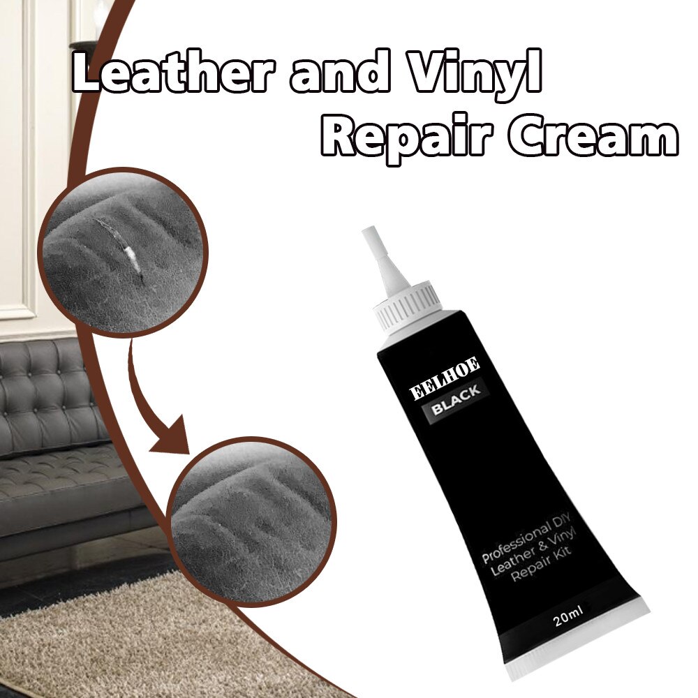 Zwart Leer en Vinyl Reparatie Kit-Meubels, Bank, Autostoelen, Sofa, jas Purse Riem Schoenen Cleaner Skin Repair Paint Care