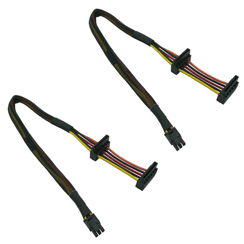 HDD SATA Energie Kabel Rechts-Winkel SATA 15 Stift X2 zu Mini 6 Stift ATX Adapter für Dell Inspiron 3668 3667 3650(2Pack): Ursprünglich Titel
