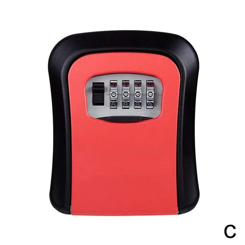 Smart Code Password Key Lock Box Storage Key Wall Mounted Key Safe Box Waterproof Outdoor Keybox 4 Digits Passwords Anti-thieft: C