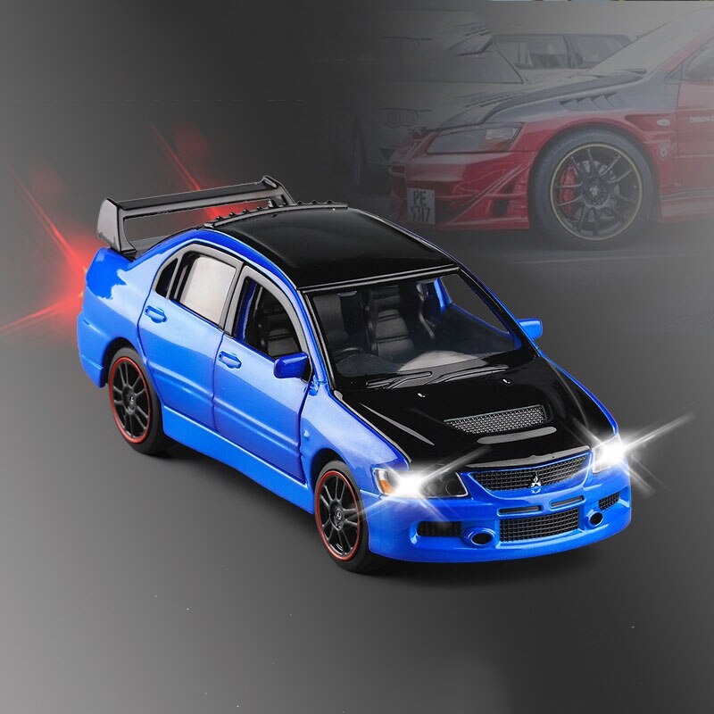 1/32 Mitsubishi EVO 9 IX Sports Cars Toy Alloy Die Cast Metal Casting Sound Light Model Toys Car For Collection: 03