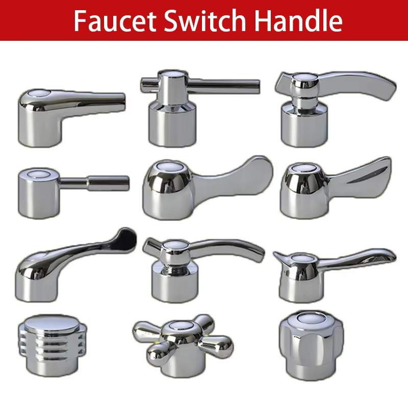 Cold Faucet Switch Handle Kitchen Bathroom Accessories Chrome Plated Shower Basin Handwheel Mixer Tap Spool Repair Parts