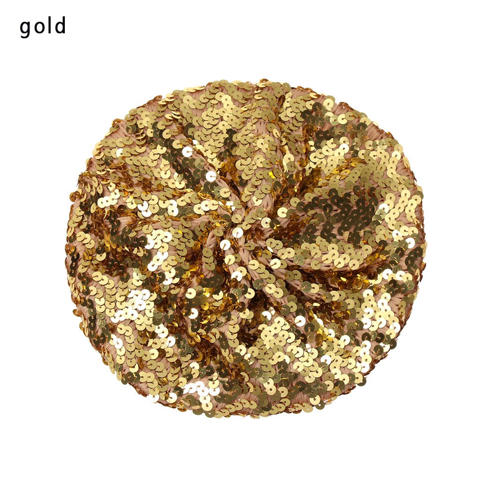 Kvinder pailletter hat skinnende kostume jazz glitter dans baret rund kasket dame tilbehør hue baret hat britisk stil: Guld