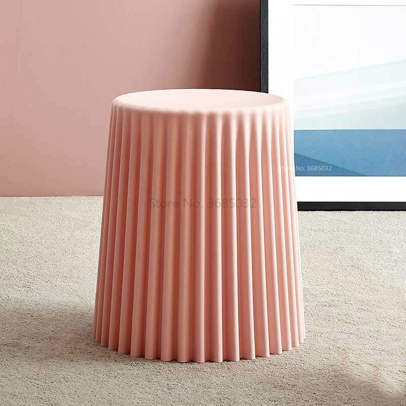 Table basse nordique en plastique bon marché, Table d&#39;appoint de salon, petite Table ronde, tabouret , décoration de maison: pink