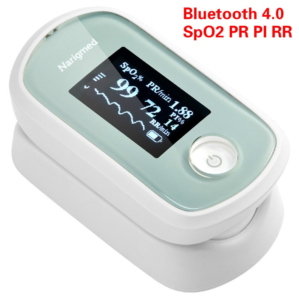 Oxímetro de pulso con aplicación Bluetooth SpO2 PR PI RR, oxímetro de dedo con pantalla OLED de dedo, oxímetro de dedo para Android IOS: SpO2 PR PI RR
