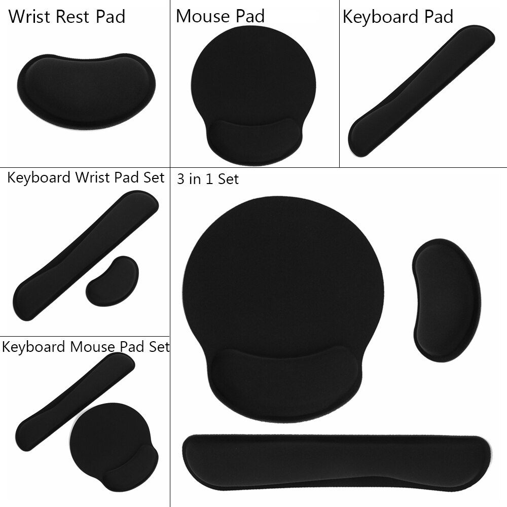 1Set Game Mouse Mat Memory Sponge Keyboard Ergonomic Wrist Rest Pads Anti Slip Hand Support Office Supplies Computer Laptop Acce