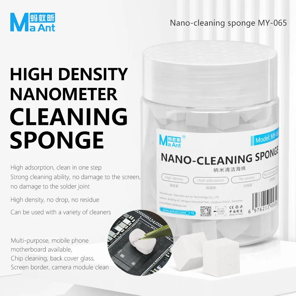 MaAnt MY-065 Nano Reinigingsspons Stofvrije Doekjes Tool voor Mobiele Telefoon Scherm Lijm Verwijderen/Camera/PCB Lassen Flux olie Cleaner