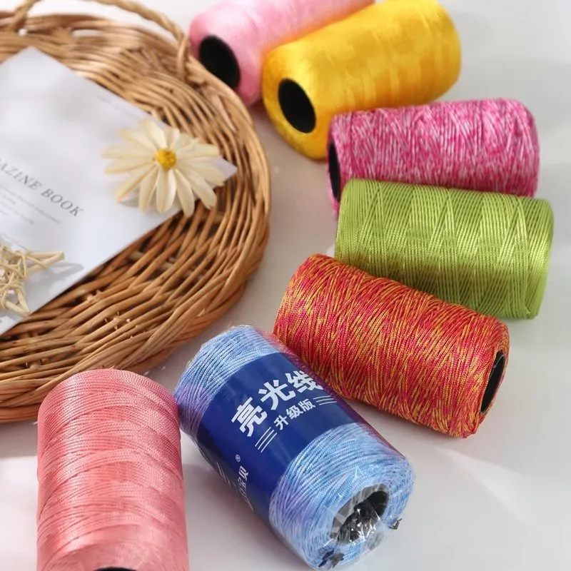 1mm 230 Meters Summer Crochet Thread for DIY Knitting Bag Shoes Hat Hollow Polyester Rope for Handmade Yarn Craft Ice Silk