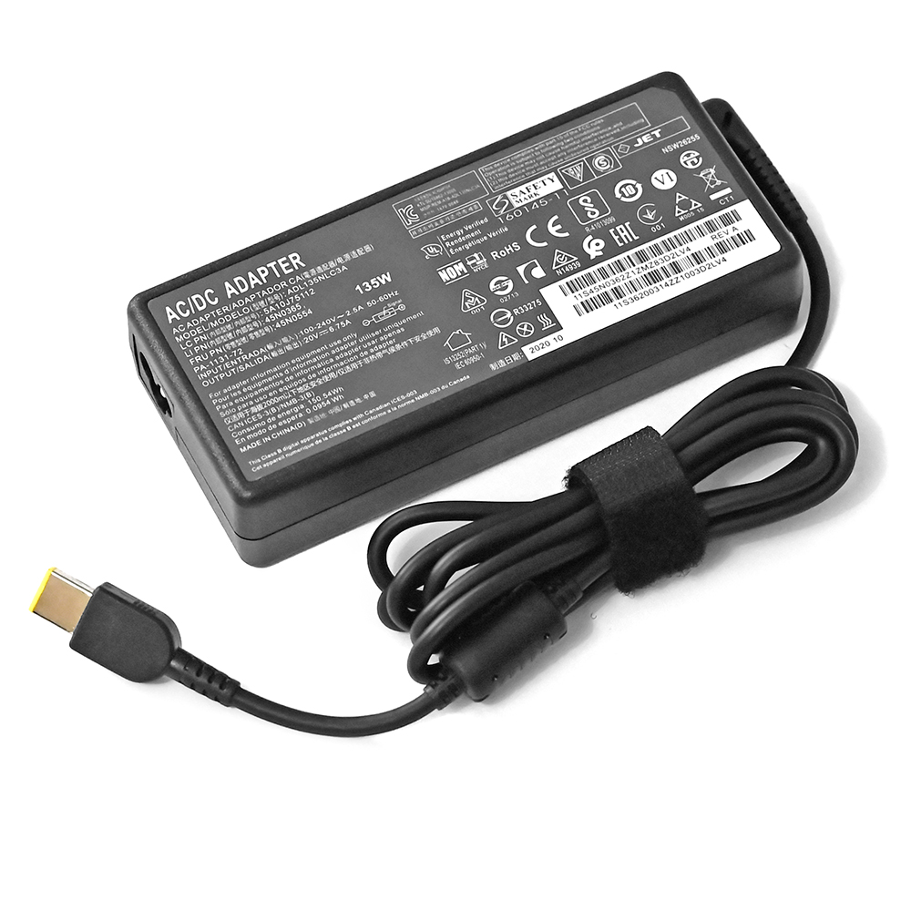 Laptop Adapter 135W 20V 6.75A USB Notebook Charger for Lenovo T440p Y50-70 R720 Y700 T540p P51 P52 S5 ADL135NLC3A Power Supply